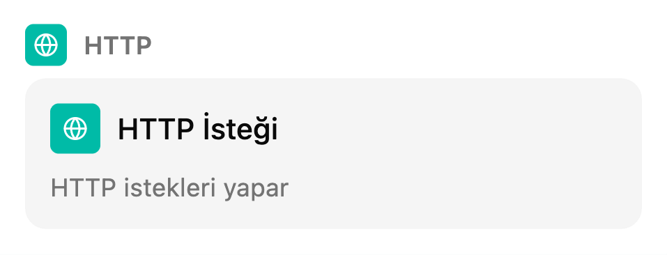 TestSafe senaryo ekranındaki Manuel kutular listesi, grup: HTTP isteği